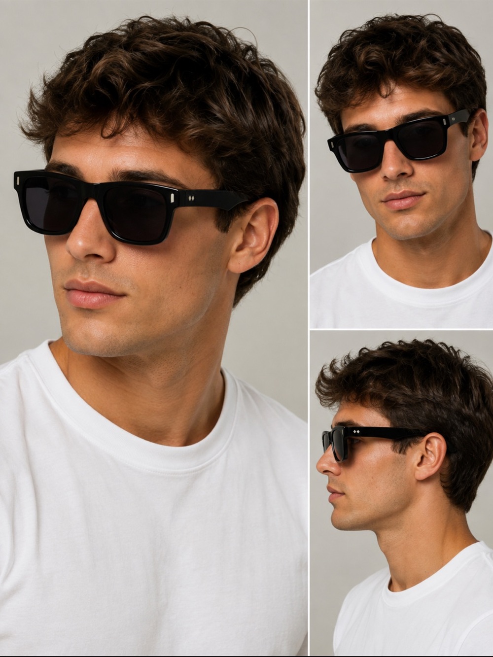 NWOT- Tres Noir the Sixty-one men’s sunglasses, black smoke lens handcrafted